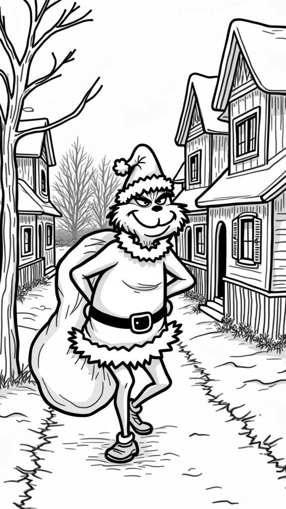 Comment le Grinch a volé la page coloriage de Noël